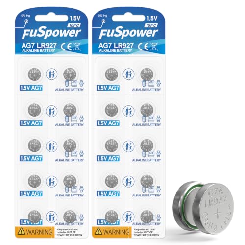 Fuspower 395 Watch Battery 1.5V: SR927sw Silver Oxide Button 20 Pack - LR927 Alkaline Coin Cell for Calculator Toy - Fathers Day Hearing Aids Graduation Laser Pointers