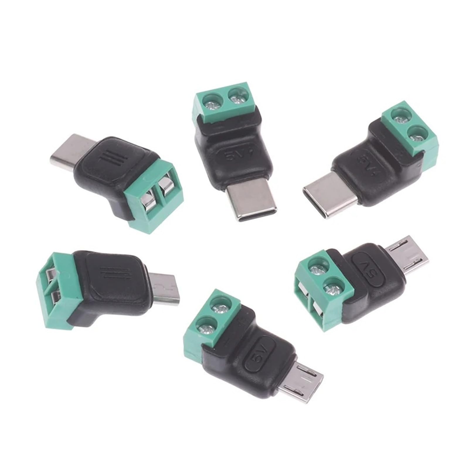 Męski adapter USB C Solderless 2 Pin Screw Terminal 5 V 3 A DIY Repair (1 szt. TypeC 5V9V12V)