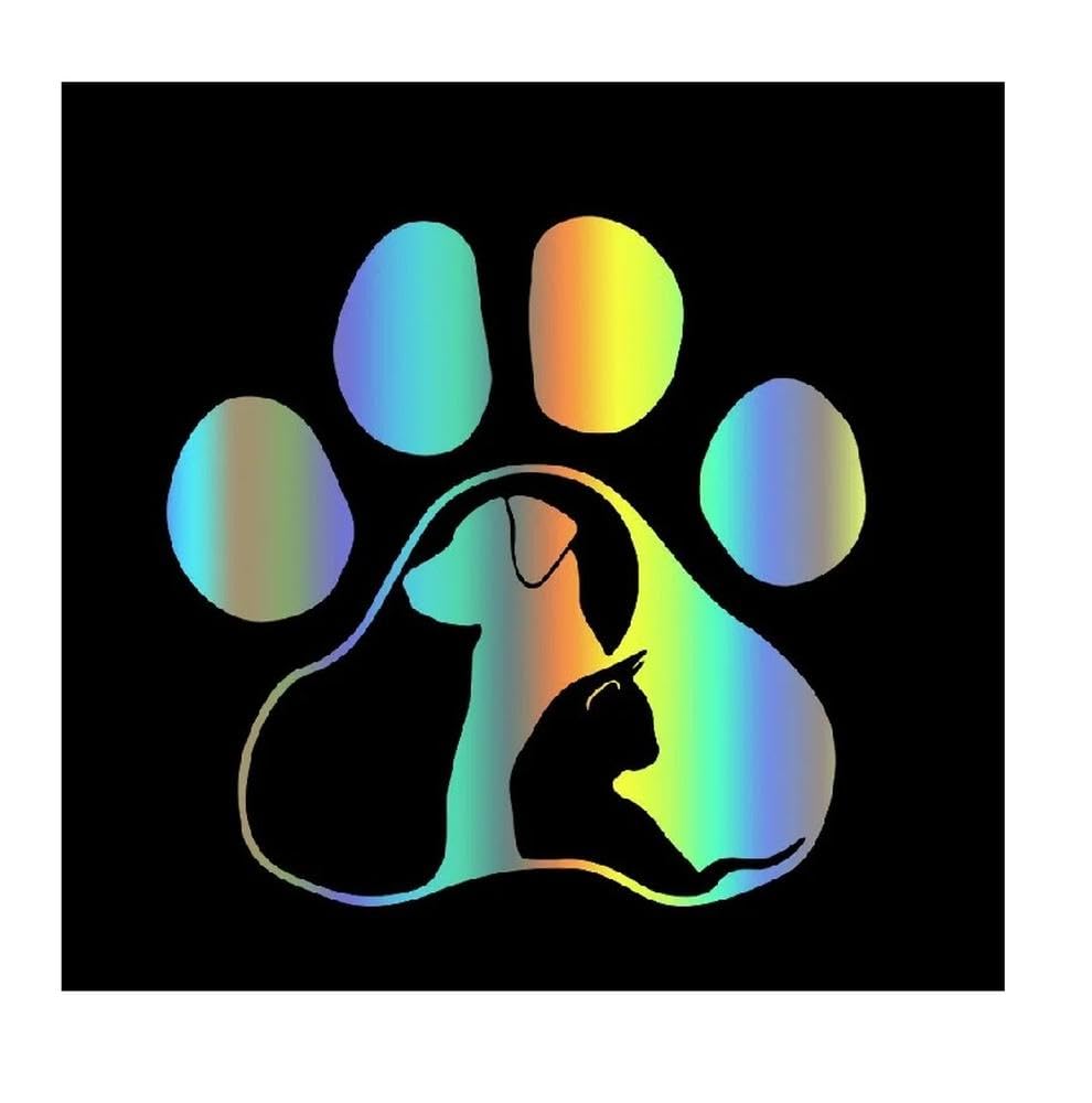 Animal Dog Cat Paw Car Stickers 13.5x14cm Vinyl Decals for Auto Truck Laptop Durable(Laser)