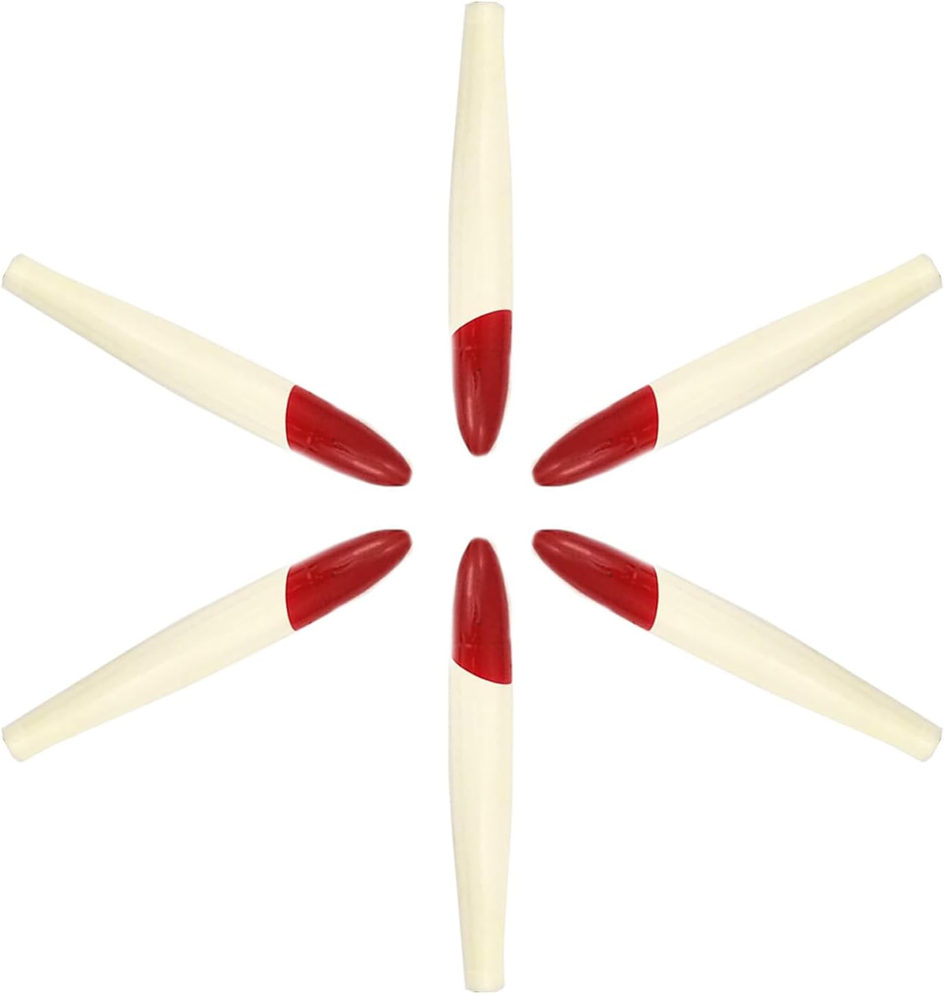 4" Cedar Plug Lures, 6 Pcs Red/White Unrigged, for Offshore Fishing, Includes Lure Bag, Ideal Tuna Fishing Gear for Saltwater Trolling