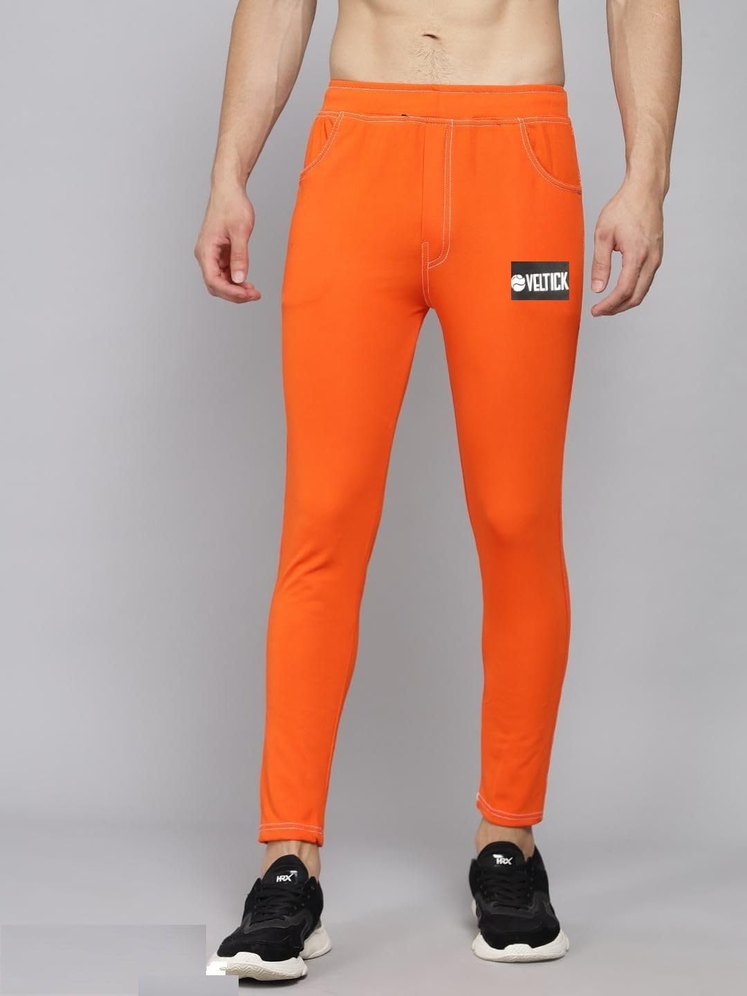 veltick Self Design Men Orange Track Pants-picture-55