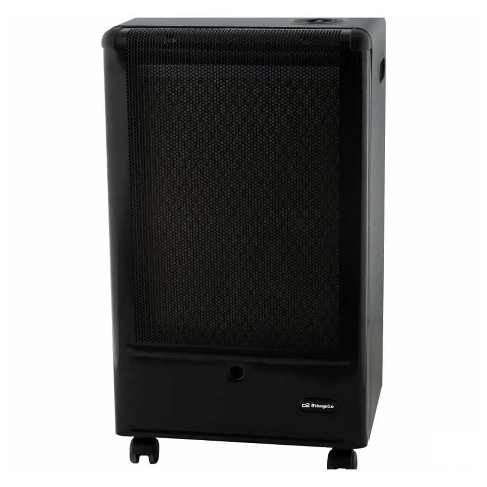 Orbegozo H 55, Estufa gas butano, 3000 W, triple sistema de seguridad, apta para gas butano y propano, sistema de seguridad por fallo en llama, asa para transporte, ruedas pivotantes, color negro