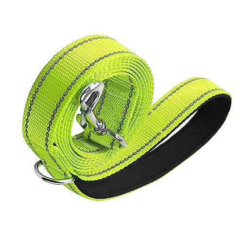 Fonowx Guinzaglio per Cani in Nylon Guinzaglio Riflettente Notturno Tre Misure per Cani di Taglia Grande E Media, Verde Fluorescente