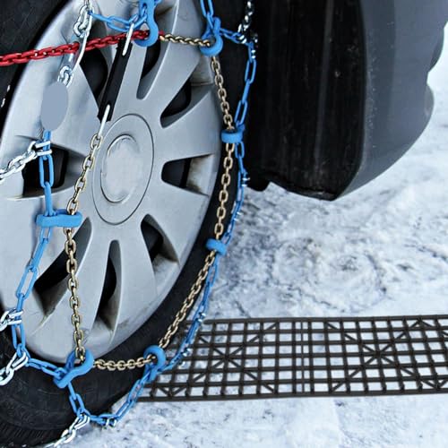 Image of FAVOMOTO 1 Pair Tire Traction Mats, Portable Traction Mats for Snow Tire Grip Aid Anti Skid Car Extraction Mat Tires Traction Board Traction Bands for for off Road Mud Snow Ice Sand
