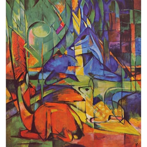 Poster Cerf dans la forêt Franz Marc affiche 101,6 x 127 cm