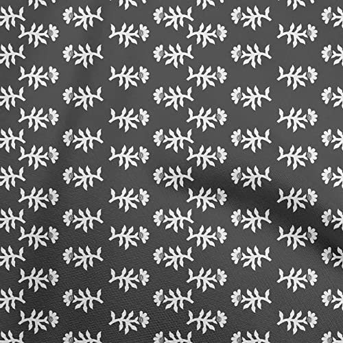 oneOone Cotton Cambric Black Fabric Asian Block DIY Clothing Quilting Fabric Print Fabric By Yard 56 Inch Wide-4461