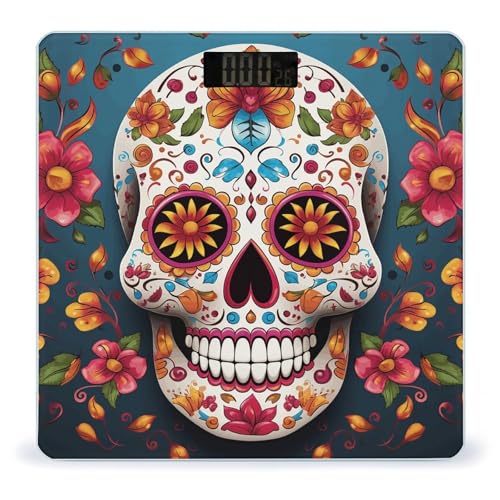 Báscula Digital de Baño con Diseño Calavera Colorida miniatura 1