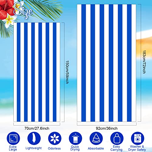 Redbaker 16 Packs Microfiber Beach Towel Oversized Beach Towel For Adults Quick Dry Beach Towels Absorbent Travel Swimming Towel (Stripes, 59 X 28 Inches) #TOP1