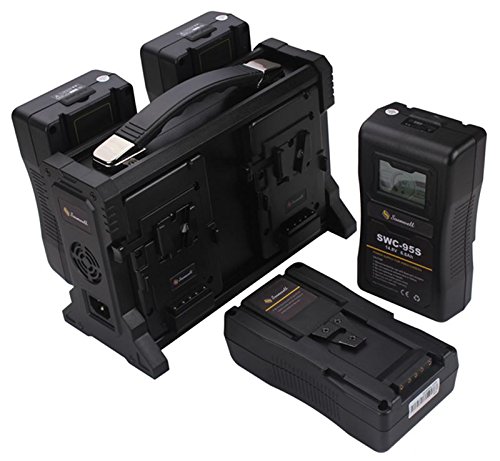 SOONWELL 4 Slot V Mount Li-ion Battery Quad Charger with DC Output