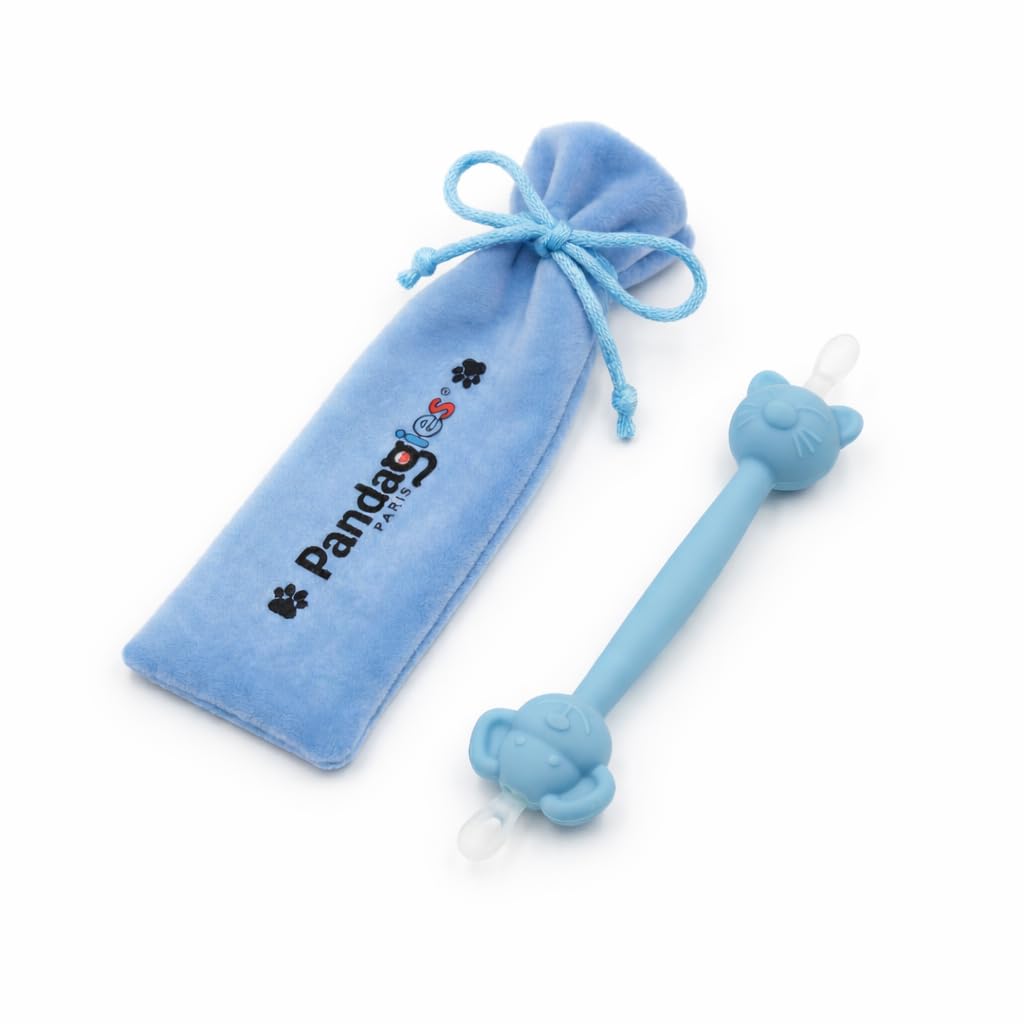 Cure Nez Bébé Sécurisé – Nettoyeur Nasal Manuel Double Embout – Boucle Anti-Insertion – Hygiène Nasale Nourrisson & Enfant – Réutilisable, Facile à Nettoyer (Bleu)
