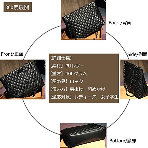 zhongningyifeng-Womens-Shoulder-Bag-Chain-Bag-for-Women-Comfortable-Leather-Black-Waterproof-Lightweight-Popular-chain-bag-black