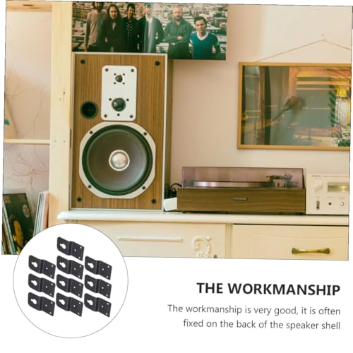 HOUDERCO 10個 頑丈アイアン製スピーカーハンガープレート 耐荷重設計 壁掛け用サラウンドスピーカーアクセサリー 簡単取付 音響機器用