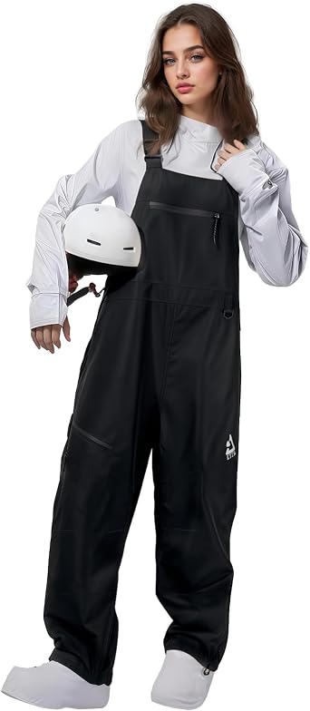 Ski Bibs Women and Mens,Insulated Snowboarding Snow Bibs | 15K Waterproof,Windproof Adjustable Suspenders Ski Overalls for Snowmobile Snow Sports,Inner Thigh Vent