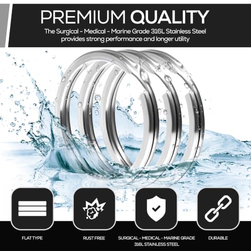 Image of CREST 25 pcs Surgical and Marine Grade Stainless Steel Split Ring for Keychains 1 inch 25mm SS316L Key Rings for Car Keys