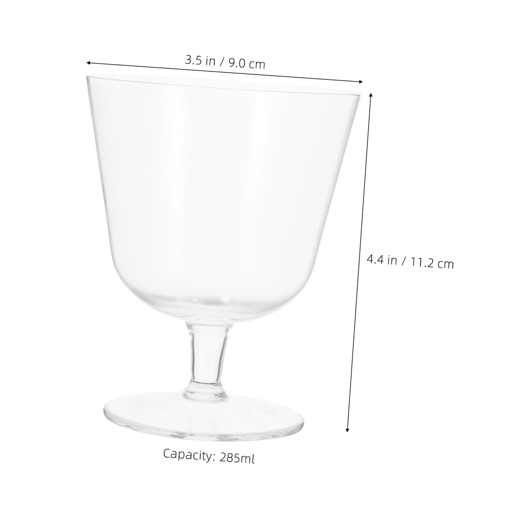 CONGARTENO Clear Glass Footed Ice Cream Bowl for Desserts and Snacks Elegant Serving Cup for Pudding Yogurt and Fruit Salads Reusable Decorative Glass Dish