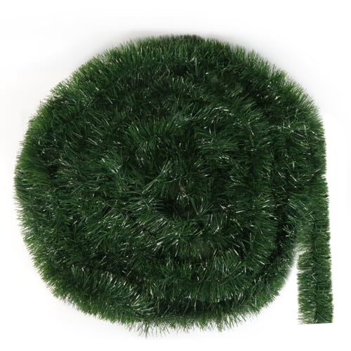 Guirnalda Navidad Verde, 10M Guirnaldas Navideña Abeto Artificial para Decoración Navidad Exterior Interior Escalera Chimeneas