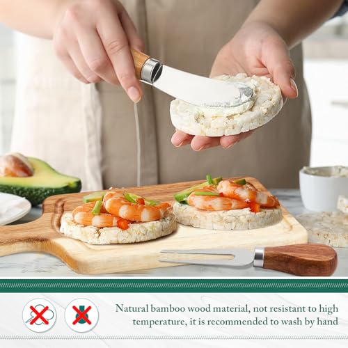 Set de 18 tablas cuadradas para queso con cuchillos y tenedores miniatura 3