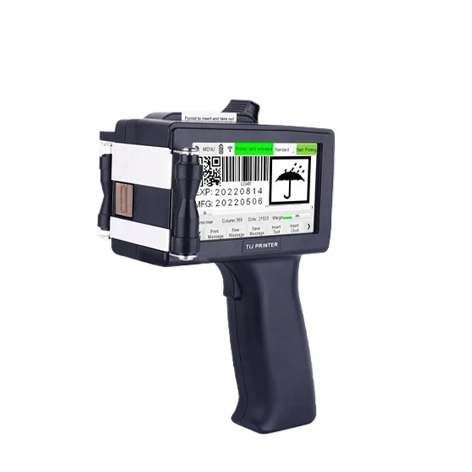 12.7mm Portable Wireless Handheld Thermal Inkjet Printer for QR Barcode Image Batch Number Logo(with Black Ink*1,KR)