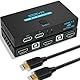 SGEYR Hdmi Switch 4k, KVM Switch, USB KVM Switch 4 Port, Hdmi Switch 2 in 1 Out, Displayport Switch 2 in 1 Out, Usb Switch, KVM Switch Displayport, 2 PC 1 Monitor Switch, für Windows, Linux, und Mac