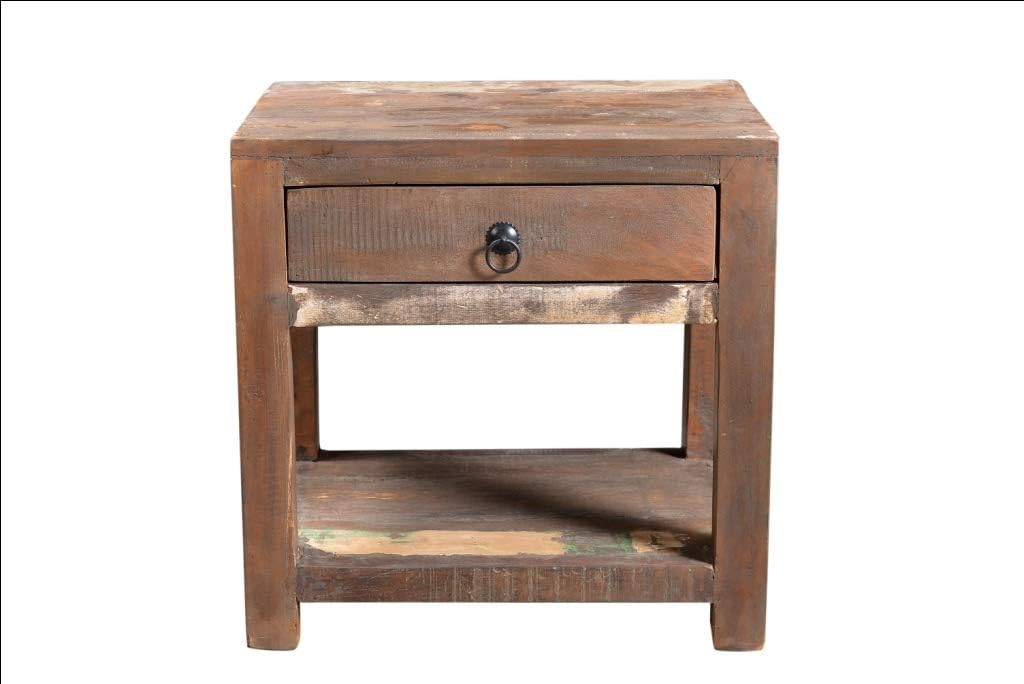 Amazon.com: Timbergirl 1 Drawer Reclaimed Wood Side Table : Home & Kitchen