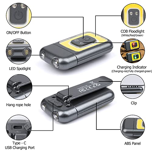 EASYmaxx Running Light, Rechargeable Dog Walking Light, Clip on LED