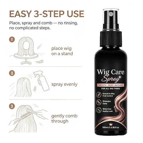 Multi-Purpose Wig Care Spray,Shine Wig Care Spray, Wigs Hair Care Spray for Synthetic and Natural Hair Wigs, Smooth and Anti-Frizz, Hydrates & Moisturizes, Cleans and Extends the Life (3pcs) - Image 8