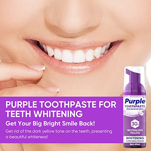 Purple Toothpaste For Teeth Whitening, Teeth Whitening Toothpaste, Teeth Whitener For Sensitive Teeth, Stain Removal And Fights Bad Breath #TOP2