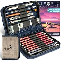 SCHNAUD Zeichenset professionell mit Online-Kurs – Bleistift Zeichenset & Zeichenzubehör zum Zeichnen lernen