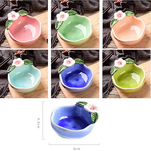 Hemoton 1 par de tigelas de cerâmica para molhos, pratos de tempero, flor de ameixa, para servir, pr