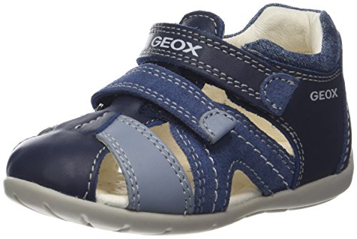 Geox B Kaytan C, Sandales Bout Ouvert bébé garçon, Bleu (Navy/Avio), 23 EU