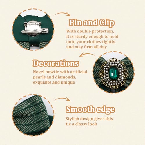Image of Womens Bow Tie Adjustable Rhinestone Bowtie for Women Ladies Girls Pre-tied Womens Tie for Shirt Suit Uniform