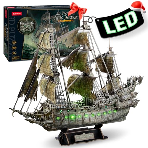 CubicFun Puzzle 3D LED Holandés Errante Maquetas Barco Pirata Maquetas para Construir Regalos...