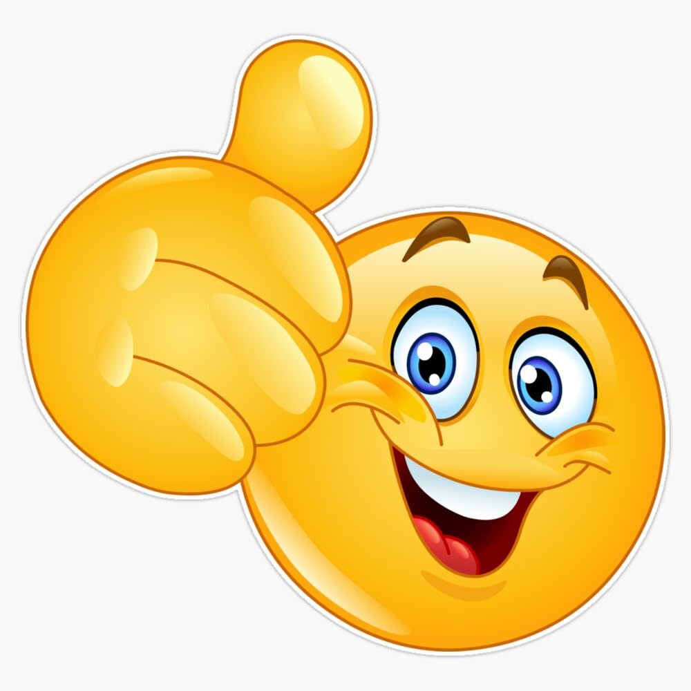 Amazon.com - Thumb Up Emoticon Sticker Vinyl Waterproof Sticker Decal Car  Laptop Wall Window Bumper Sticker 5'