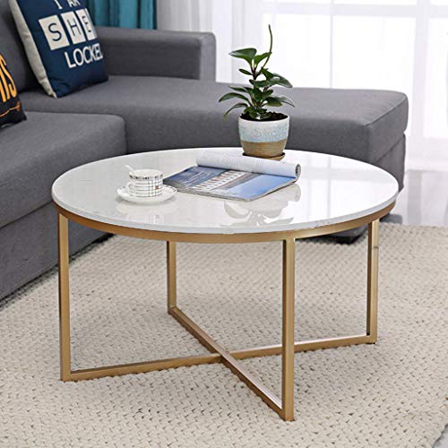 Table basse ronde en marbre blanc : le meuble idéal gain de place - 5