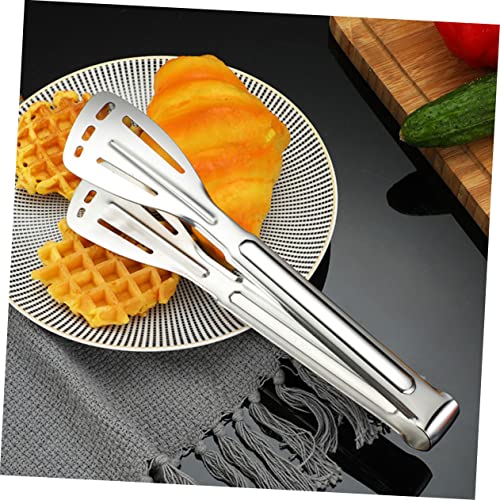 FOMIYES ステンレス製キッチン調理グ 長柄エルゴノミック設計 滑り止め機能付き バーベキュー焼肉用ステーキグリル食材把持用