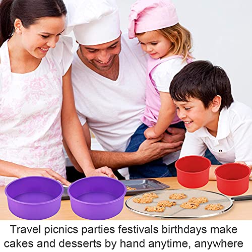 4PCS Silicone Torta Stampo Rotondo Tortiera di