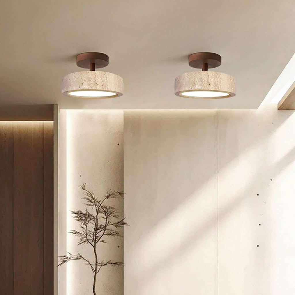 Deckenleuchte Wabi Sabi Stil Pendelleuchte Retro Esstisch Deckenlampe Natürliche Stein Deckenleuchten Bauernhaus Deckenleuchten Verwendet Für Küche, Wohnzimmer Flur Schlafzimmer(B)