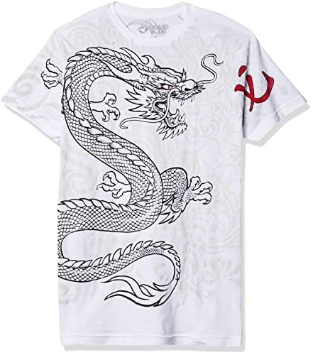Liquid Blue Men's White Dragon T-Shirt, Small | Amazon.com