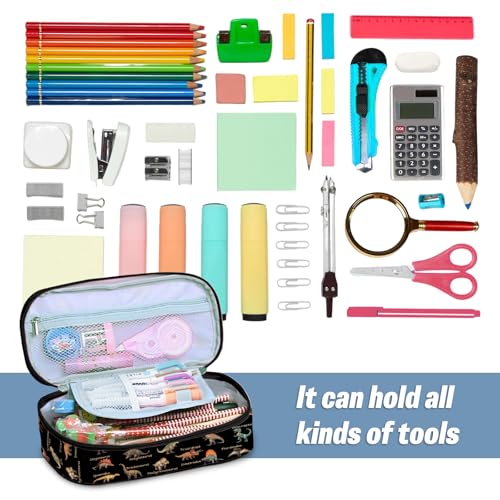 Image of Dinosaur Pencil Case, Dinosaur Pen Bag For School, Dinosaurs Pencil Case For Kids Girls Boys, Large Capacity Desk Organizer School, Pen Box Birthday Gifts