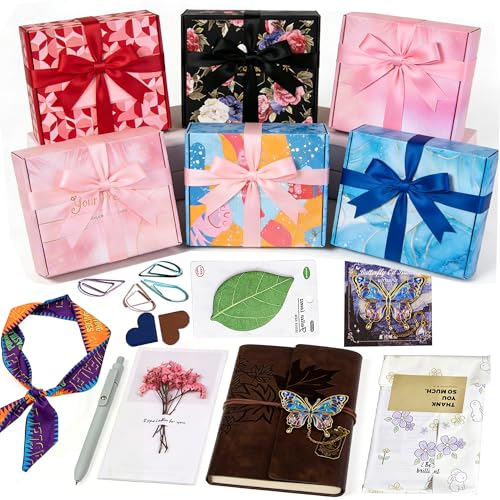 Blind Date with a Book for Book Lovers Gifts Box-10 Types of Books with Leather Retro Notebook Luxury Bookmark Scarf Tags Pens etc...Random Chosen Book with Goodies Perfect for Mothers Day Women