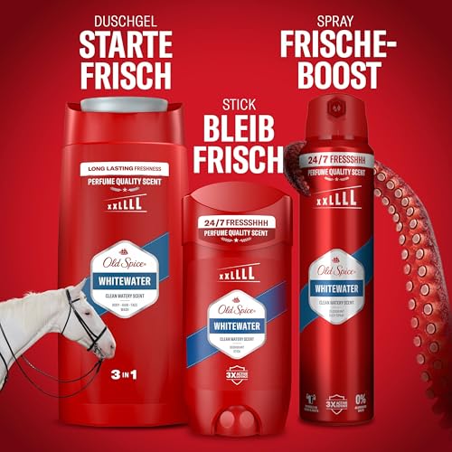 7. Bild von Old Spice Whitewater 3-in-1 Duschgel für Haar, Gesicht und Körper 1000 ml, langanhaltende Frische, Duft von Parfumqualität, Tiefenreinigung