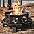 SUNOUTLY 35 inch Fire Pit, Outdoor Fire Pit Wood Burning Fire Pits with Cooking Grill, Large Firepits for Outside Octagonal Heavy Duty Firepit with Poker for Bonfire, Backyard, Patio, Picnic, Camping