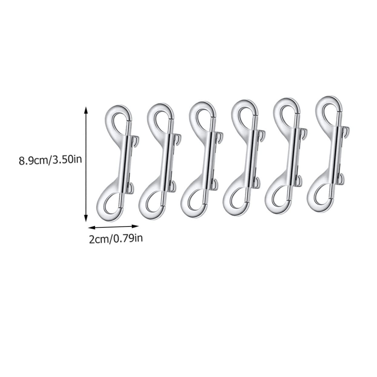STOBAZA 12pcs Double Hook Double Ended Bolts Swivel Hooks Clips Dog Hanging Hooks Shackle Bolt Snap Hook Six Hook Hooks for Hanging Heavy Duty Clips Chain Wall Hooks Metal Silver