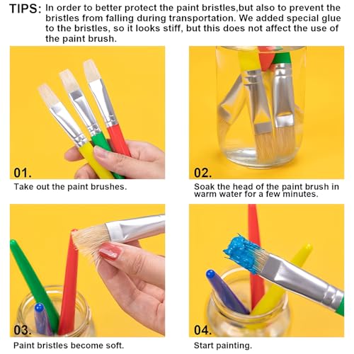 DAJING Kids Paint Brushes Set - 10Pcs Round & Flat Art Brushes, Soft Hog Bristle, Easy Clean, Perfect for Washable, Tempera, Acrylic Paints, Arts & Crafts, Gift Idea 5 DAJING Kids Paint Brushes Set - 10Pcs Round & Flat Art Brushes, Soft Hog Bristle, Easy Clean, Perfect for Washable, Tempera, Acrylic Paints, Arts & Crafts, Gift Idea - Image 5