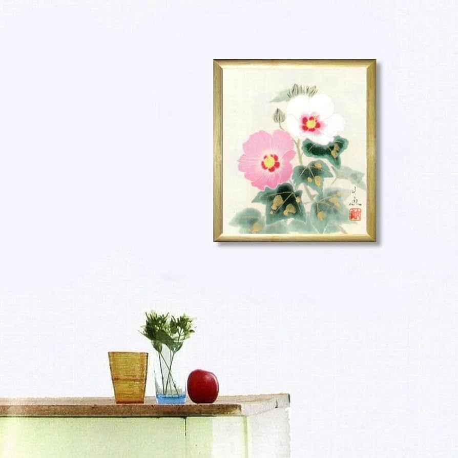 Amazon.co.jp: 中谷文魚 芙蓉 色紙 ナチュラル 日本画 静物画 ふ