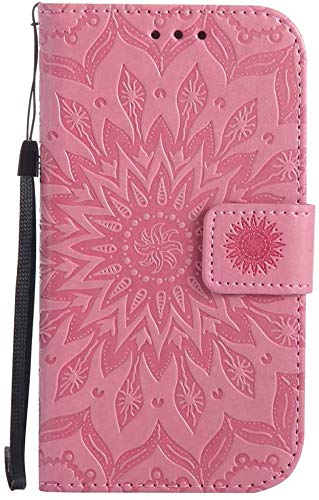 Phone Holder Case Dfly Galaxy S5 / Galaxy S5 Neo Case, Premium Soft PU Leather Embossed Mandala Design with Function Card Slots Holder Slim Flip Wallet Cover for Samsung Galaxy S5 / S5 Neo, Green,Size
