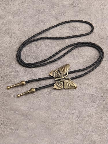 Image of GelConnie Native American Bolo Tie Rodeo Cowboy Leather Necktie Western Necklace Costume Accessories for Men,Women