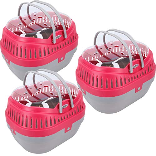 Large Red Small Animal Guinea Pig Rat Degus Pod Carrier Travel Cleaning Pod x3