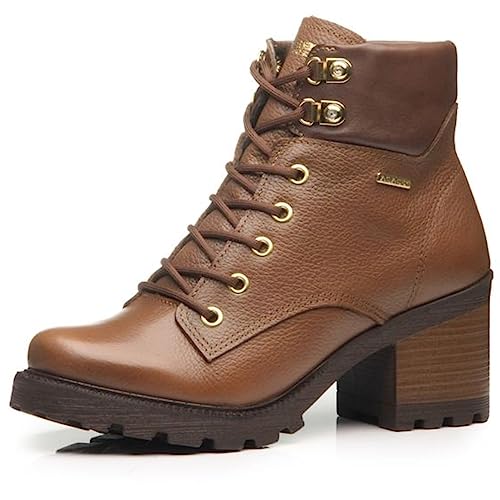 Bota Coturno Feminino Pegada Salto Médio Tratorado Marrom - 38