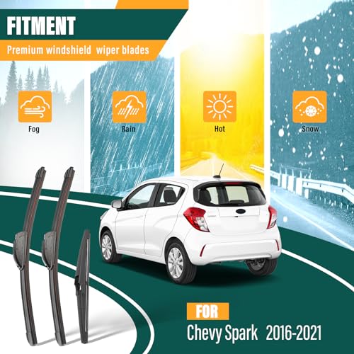 Image of Windshield Wiper Blades Replacement for Chevy Chevrolet Spark 2016-2021